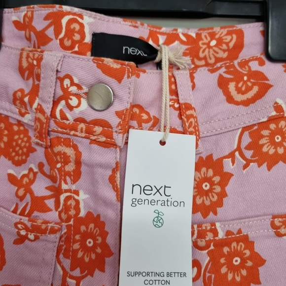 Next lilac/orange floral shortsSz uk 10 Bnwt - Picture 4 of 5